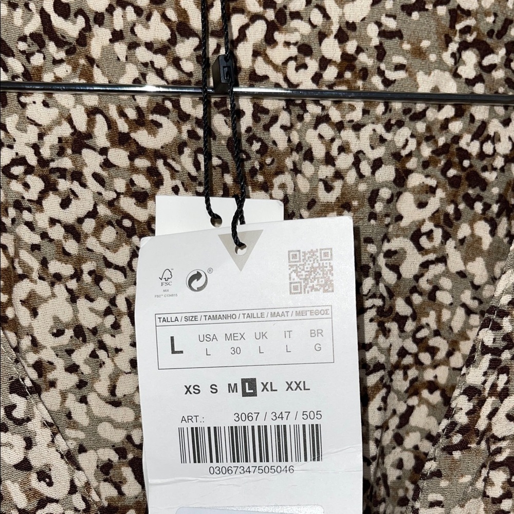 Zara button front wrap print mini dress Large L NWT - Picture 6 of 9